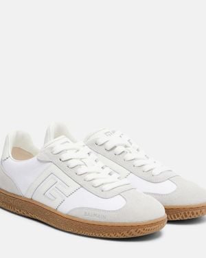 Balmain Swan Suede Sneakers - White