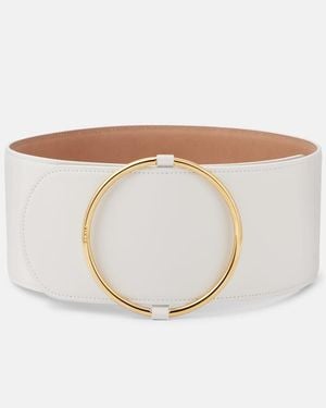 Alaïa Ring Leather Belt - White