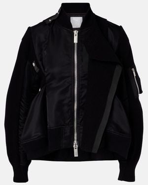 Sacai Paneled Blouson Jacket - Black