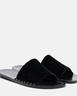 TOTEME Studded Velvet Slides - Black