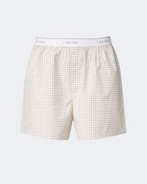 Calvin Klein Owen Checked Cotton Boxers - White