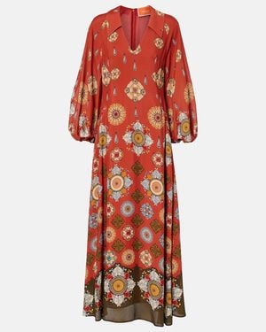 La DoubleJ Diva Printed Maxi Dress - Red