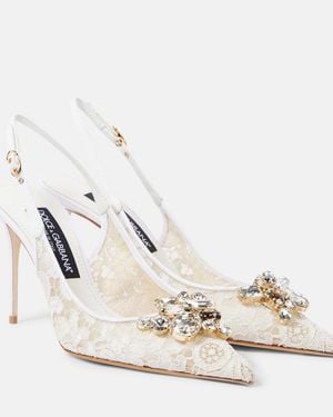 Dolce & Gabbana Lace Slingback Court Shoes - Natural