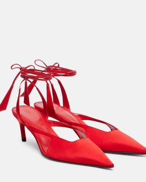 The Attico Satin Court Shoes - Red