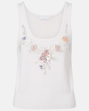 Rabanne Sequined Wool And Cashmere Top - White