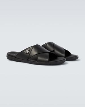 Prada Sandalen Aus Leder - Schwarz