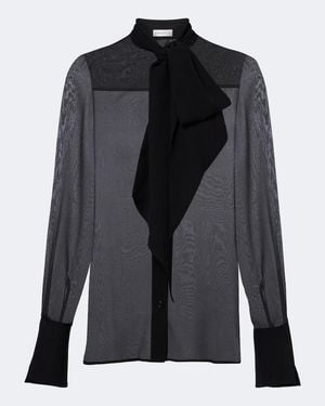 Nina Ricci Silk Chiffon Blouse - Black