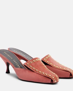 Herbert Levine Bright Idea 70 Embellished Suede Mules - Pink