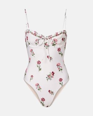 Agua Bendita Ebano Floral Swimsuit - White