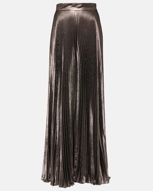Max Mara Elegante Panteon Silk-Blend Lame Wide-Leg Pants - Black