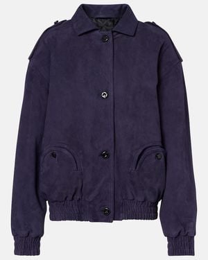 Blazé Milano Viva Charlie Suede Bomber Jacket - Blue
