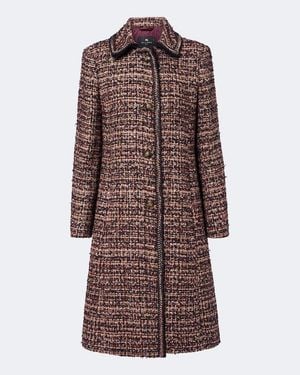 Etro Einreihiger Mantel Aus Tweed - Braun