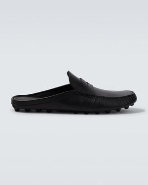 Tod's Slippers Aus Leder - Schwarz