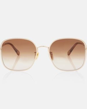 Chloé Scalloped Square Sunglasses - Brown