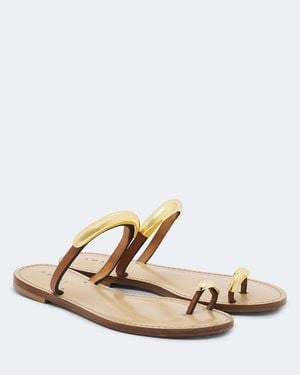 Amanu Samburu Embellished Leather Sandals - Natural