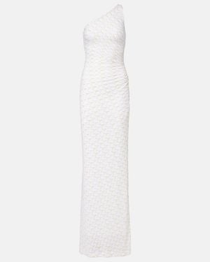 Missoni Lame One-Shoulder Maxi Dress - White