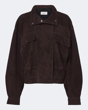 Nour Hammour Suede Blouson Jacket - Black