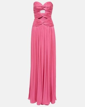 Costarellos Ambria Gathered Cutout Gown - Pink