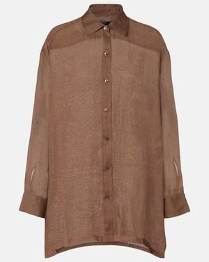 Leset Niko Oversized Ramie Shirt - Brown