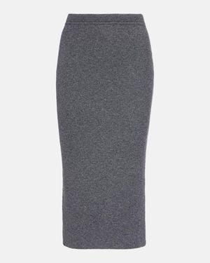 Tom Ford Cashmere And Cotton-Blend Midi Skirt - Grey