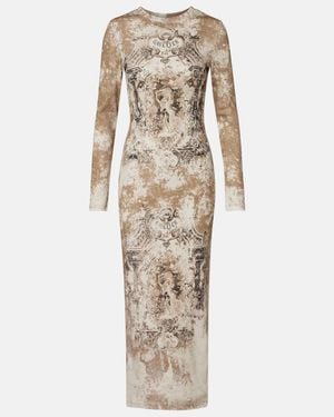 Jean Paul Gaultier Medaillon Cotton-Blend Jersey Midi Dress - Natural
