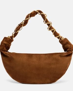 Saint Laurent Amalia Mini Suede Shoulder Bag - Brown