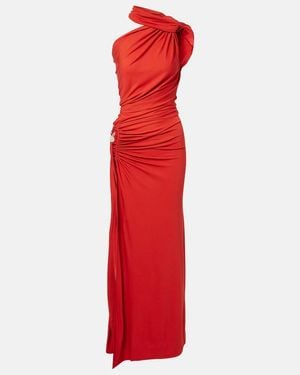 Christopher Esber Cutout Draped One-Shoulder Gown - Red