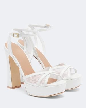 Malone Souliers Plateausandalen Sylvie Aus Mesh Und Leder - Weiß