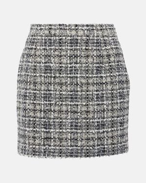 Alessandra Rich Checked Lame Tweed Miniskirt - Grey