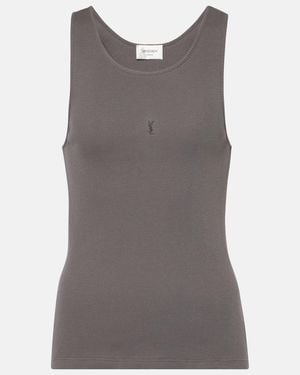 Saint Laurent Cassandre Tank Top - Gray