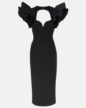 Rebecca Vallance Ella Puff-Sleeve Midi Dress - Black