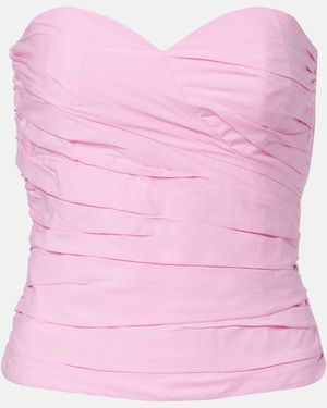 Adriana Degreas Opulence Draped Cotton Corset - Pink
