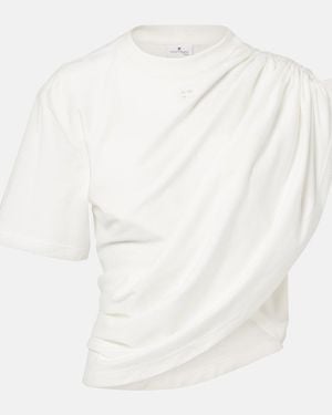 Courreges T-Shirt Aus Baumwoll-Jersey - Weiß