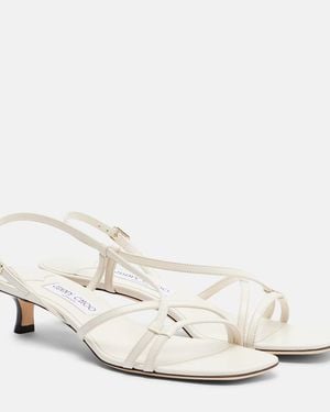 Jimmy Choo Farris Leather Slingback Sandals - White