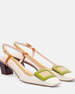 Roger Vivier Belle Vivier 45 Leather Slingback Pumps - Metallic