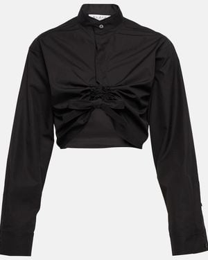 Alaïa Cropped Cotton Shirt - Black