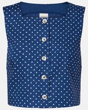 Posse Rio Polka-Dot Cropped Top - Blue