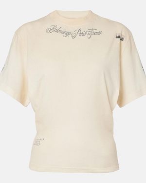 Balenciaga Printed Cotton Jersey T-Shirt - White