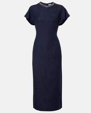 Brunello Cucinelli Monili Midi Dress - Blue