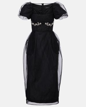 Simone Rocha Besticktes Midikleid Aus Tuell - Schwarz