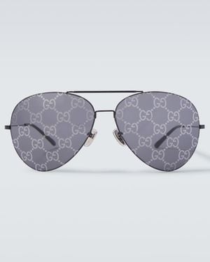 Gucci Aviator-Sonnenbrille Gg - Grau