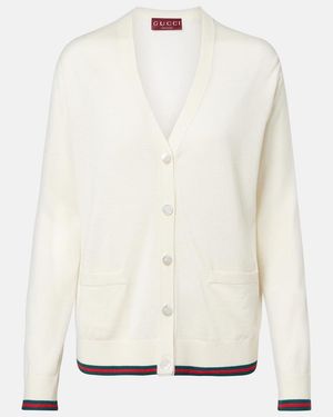 Gucci Cashmere And Silk Cardigan - White