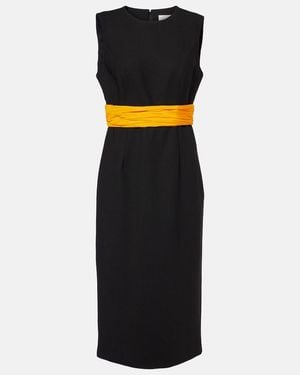 Carolina Herrera Wool Cocktail Dress - Black