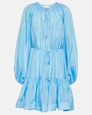 Zimmermann Halcyon Silk Minidress - Blue