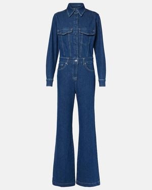 7 For All Mankind Flared Denim Jumpsuit - Blue
