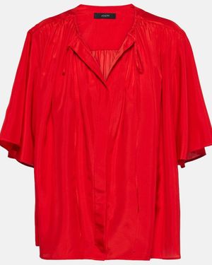 JOSEPH Bristow Gathered Silk Blouse