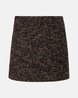 Blazé Milano Coci Wool-Blend Tweed Miniskirt - Black