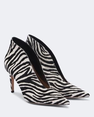 Gianvito Rossi Zebra Print Leather Pumps - Black