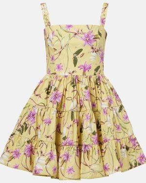 Agua Bendita Lima Printed Cotton Minidress - Metallic