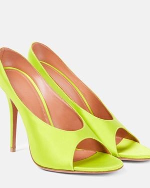 AMINA MUADDI Anok 105 Satin Mules - Yellow